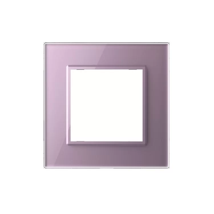 Рамка розетки Livolo 1 пост розовый стекло (VL-C7-SR-17) цена 143грн - фотография 2