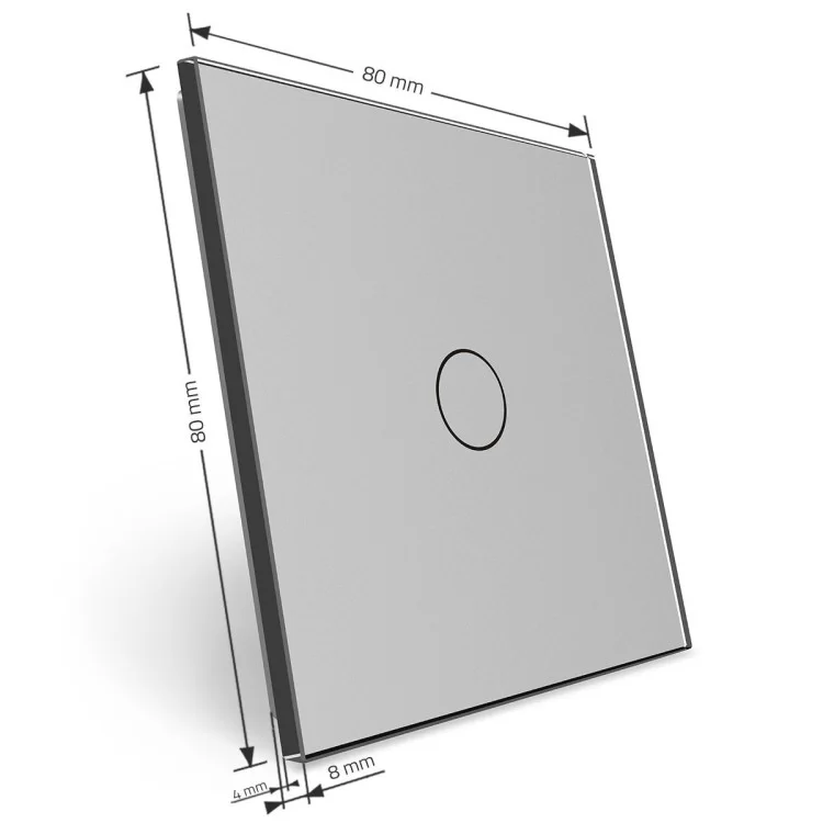 в продажу Сенсорна панель вимикача Livolo (1) сірий скло (VL-C7-C1-15) - фото 3