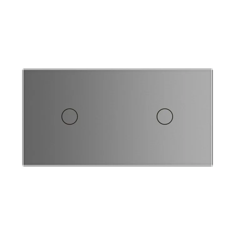 Сенсорная панель выключателя Livolo 2 канала (1-1) серый стекло (VL-C7-C1/C1-15) цена 460грн - фотография 2