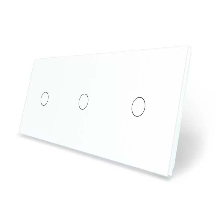 Сенсорная панель выключателя Livolo 3 канала (1-1-1) белый стекло (VL-C7-C1/C1/C1-11)