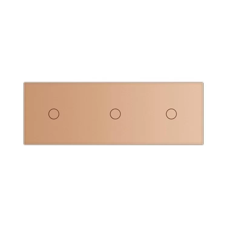 Сенсорная панель выключателя Livolo 3 канала (1-1-1) золото стекло (VL-C7-C1/C1/C1-13) цена 651грн - фотография 2