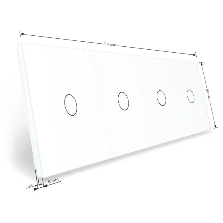 в продаже Сенсорная панель выключателя Livolo 4 канала (1-1-1-1) белый стекло (VL-C7-C1/C1/C1/C1-11) - фото 3