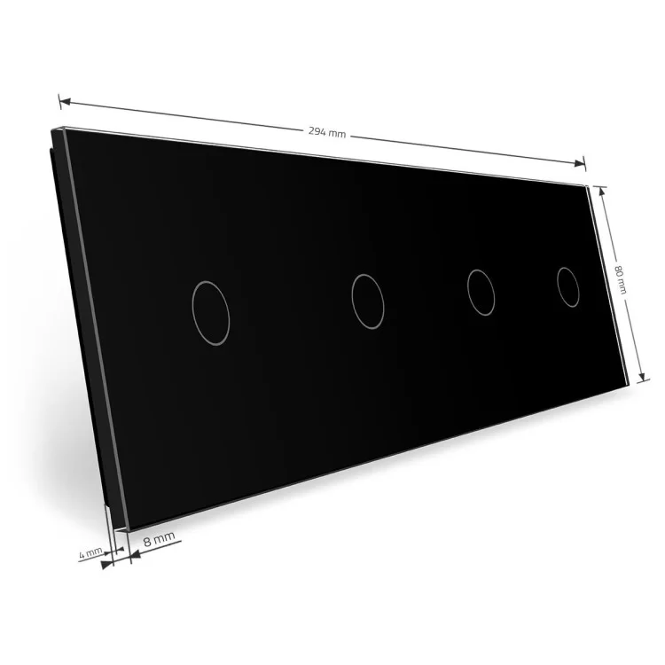 в продаже Сенсорная панель выключателя Livolo 4 канала (1-1-1-1) черный стекло (VL-C7-C1/C1/C1/C1-12) - фото 3