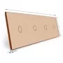 Сенсорная панель выключателя Livolo 4 канала (1-1-1-1) золото стекло (VL-C7-C1/C1/C1/C1-13)