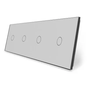 Сенсорная панель выключателя Livolo 4 канала (1-1-1-1) серый стекло (VL-C7-C1/C1/C1/C1-15)