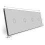 Сенсорная панель выключателя Livolo 4 канала (1-1-1-1) серый стекло (VL-C7-C1/C1/C1/C1-15)