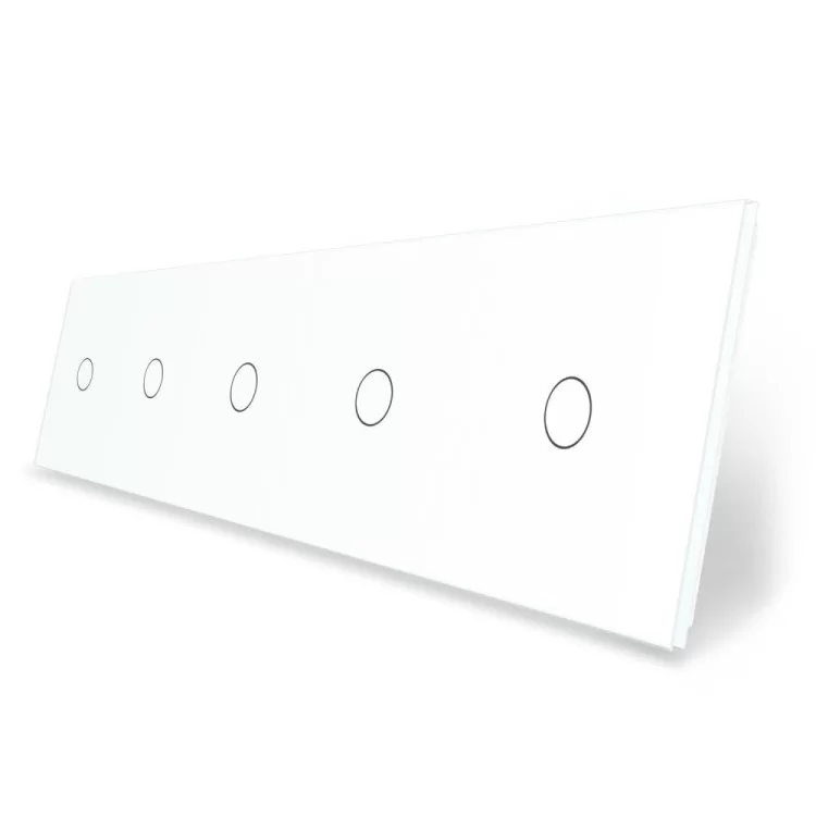 Сенсорна панель вимикача Livolo 5 каналів (1-1-1-1-1) білий скло (VL-C7-C1/C1/C1/C1/C1-11)