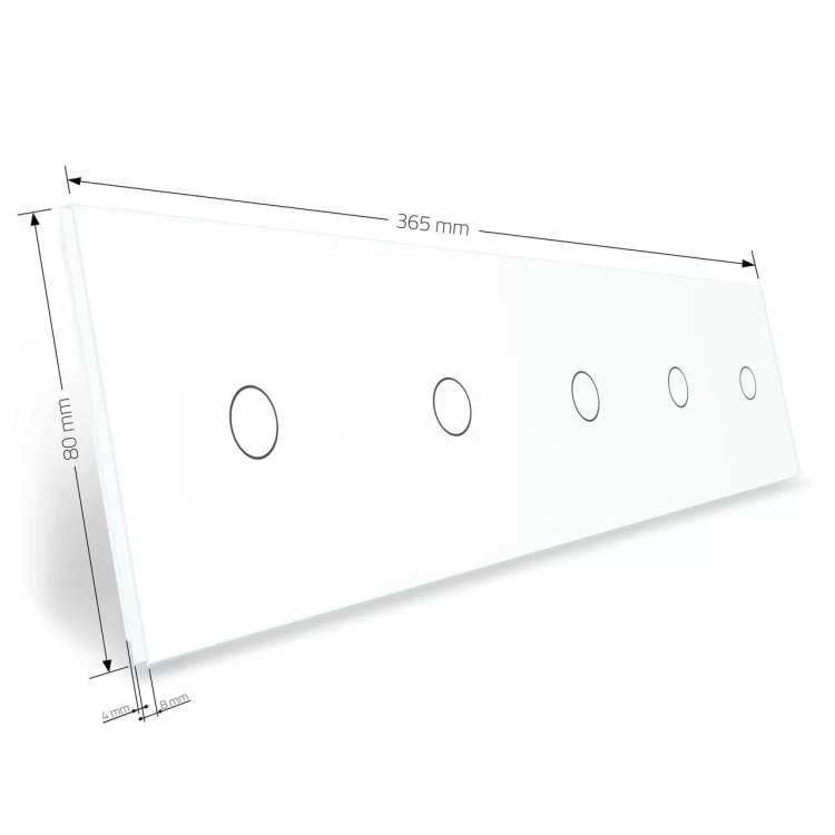 Сенсорна панель вимикача Livolo 5 каналів (1-1-1-1-1) білий скло (VL-C7-C1/C1/C1/C1/C1-11) ціна 1 032грн - фотографія 2