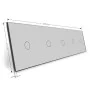 Сенсорная панель выключателя Livolo 5 каналов (1-1-1-1-1) серый стекло (VL-C7-C1/C1/C1/C1/C1-15)