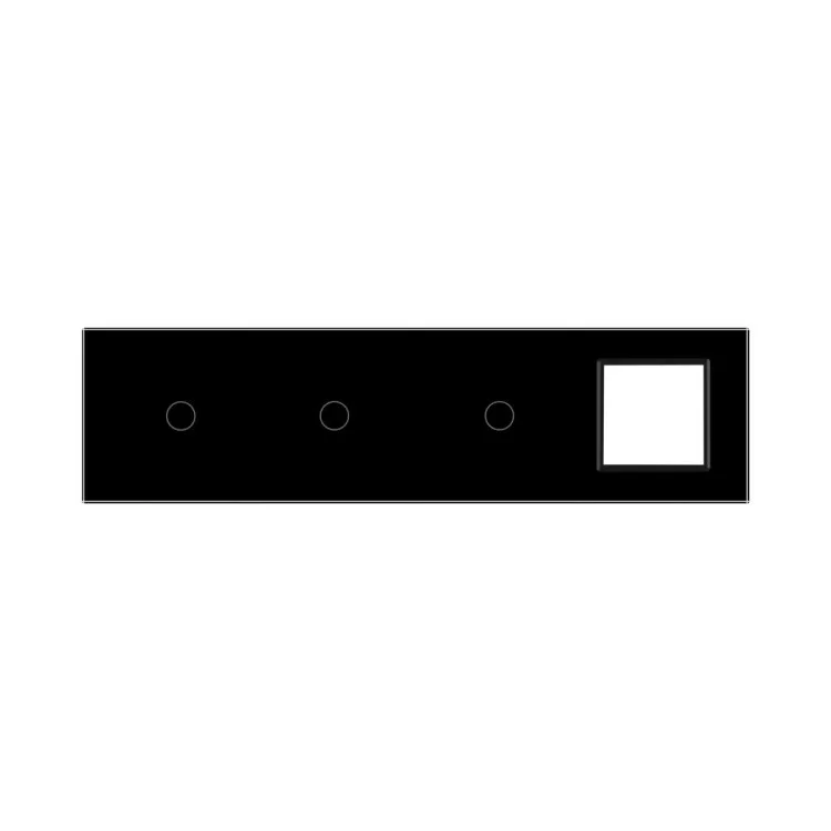 Сенсорна панель вимикача Livolo 3 канали і розетки (1-1-1-0) чорний скло (VL-C7-C1/C1/C1/SR-12) ціна 941грн - фотографія 2