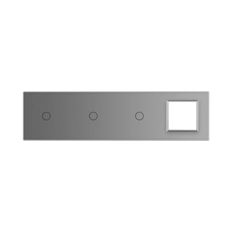Сенсорна панель вимикача Livolo 3 канали і розетки (1-1-1-0) сірий скло (VL-C7-C1/C1/C1/SR-15) ціна 941грн - фотографія 2