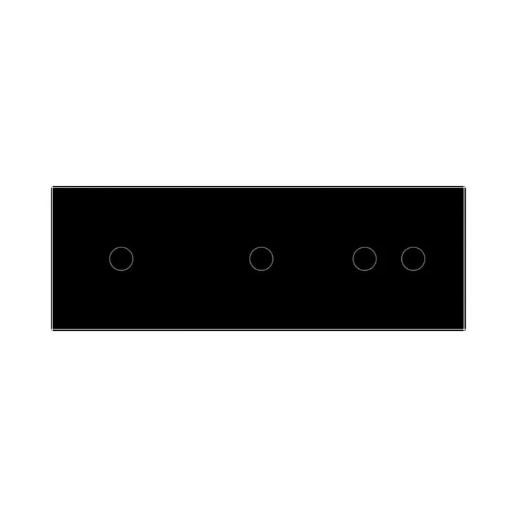 Сенсорна панель вимикача Livolo 4 канали (1-1-2) чорний скло (VL-C7-C1/C1/C2-12) ціна 651грн - фотографія 2