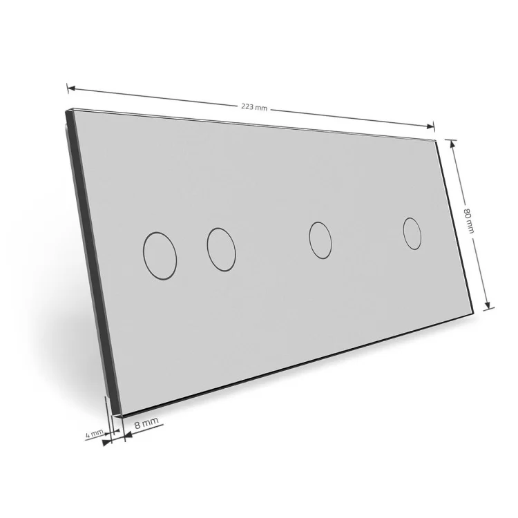 в продажу Сенсорна панель вимикача Livolo 4 канали (1-1-2) сірий скло (VL-C7-C1/C1/C2-15) - фото 3