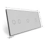 Сенсорная панель выключателя Livolo 4 канала (1-1-2) серый стекло (VL-C7-C1/C1/C2-15)