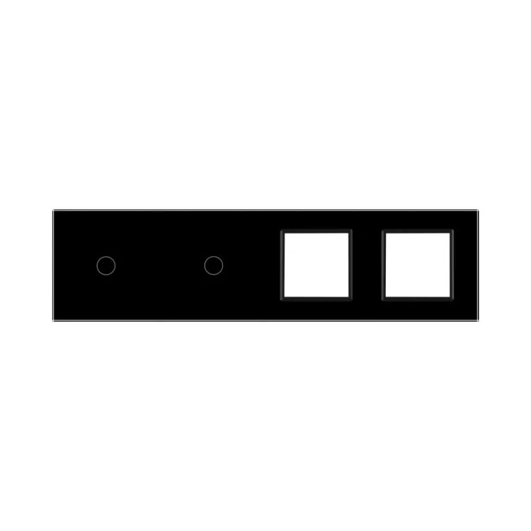 в продажу Сенсорна панель вимикача Livolo 2 канали і дві розетки (1-1-0-0) чорний скло (VL-C7-C1/C1/SR/SR-12) - фото 3