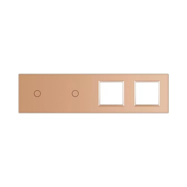 Сенсорная панель выключателя Livolo 2 канала и две розетки (1-1-0-0) золото стекло (VL-C7-C1/C1/SR/SR-13) цена 1 040грн - фотография 2