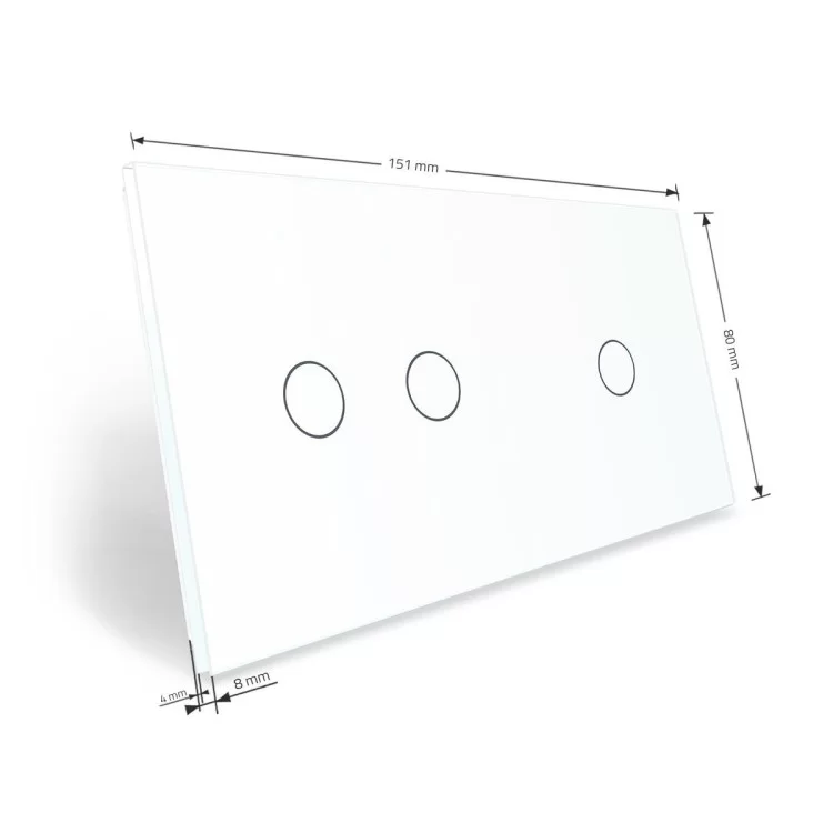 в продаже Сенсорная панель выключателя Livolo 3 канала (1-2) белый стекло (VL-C7-C1/C2-11) - фото 3