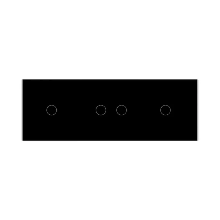 Сенсорна панель вимикача Livolo 4 канали (1-2-1) чорний скло (VL-C7-C1/C2/C1-12) ціна 651грн - фотографія 2