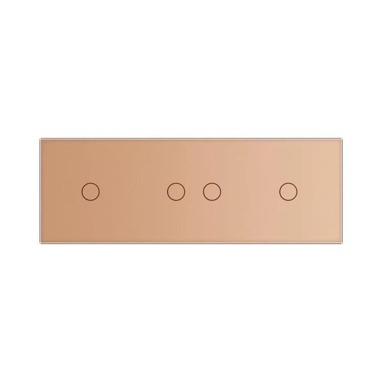 Сенсорна панель вимикача Livolo 4 канали (1-2-1) золото скло (VL-C7-C1/C2/C1-13) ціна 651грн - фотографія 2