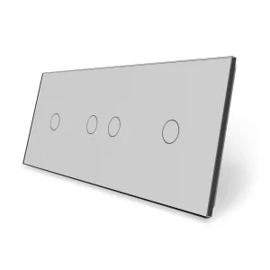 Сенсорная панель выключателя Livolo 4 канала (1-2-1) серый стекло (VL-C7-C1/C2/C1-15)