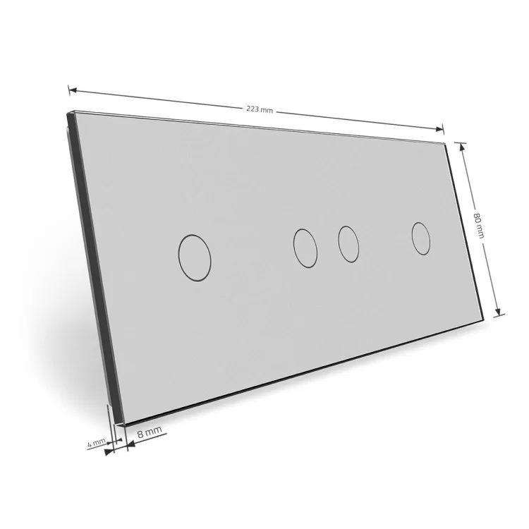 в продажу Сенсорна панель вимикача Livolo 4 канали (1-2-1) сірий скло (VL-C7-C1/C2/C1-15) - фото 3