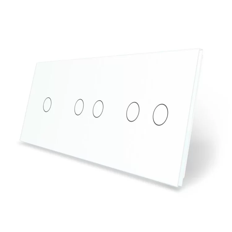 Сенсорная панель выключателя Livolo 5 каналов (1-2-2) белый стекло (VL-C7-C1/C2/C2-11)
