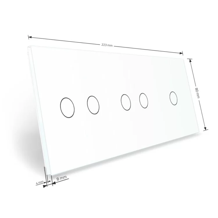 в продажу Сенсорна панель вимикача Livolo 5 каналів (1-2-2) білий скло (VL-C7-C1/C2/C2-11) - фото 3