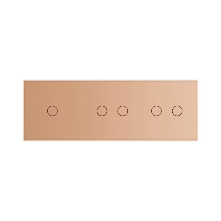 Сенсорна панель вимикача Livolo 5 каналів (1-2-2) золото скло (VL-C7-C1/C2/C2-13) ціна 651грн - фотографія 2
