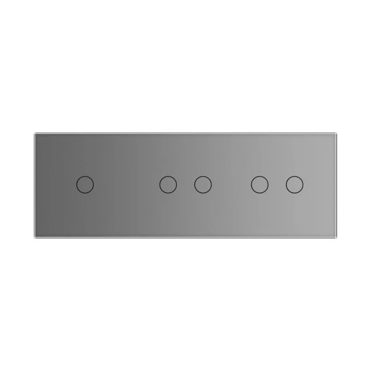 Сенсорна панель вимикача Livolo 5 каналів (1-2-2) сірий скло (VL-C7-C1/C2/C2-15) ціна 651грн - фотографія 2