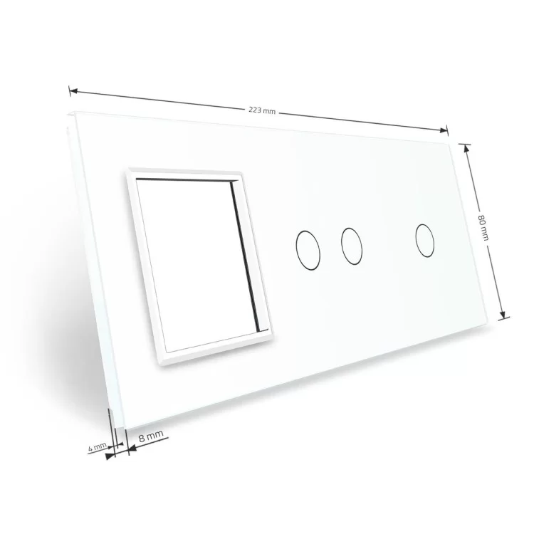в продажу Сенсорна панель вимикача Livolo 3 каналів і розетки (1-2-0) білий скло (VL-C7-C1/C2/SR-11) - фото 3