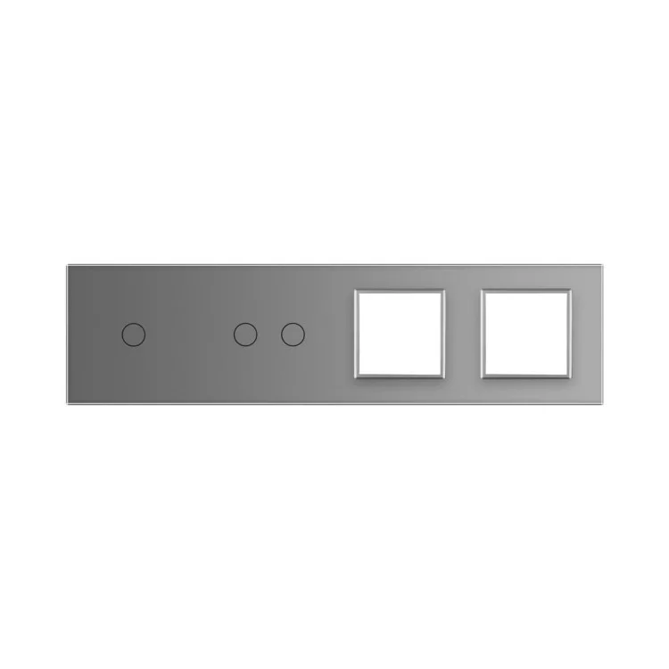 Сенсорная панель выключателя Livolo 3 канала и две розетки (1-2-0-0) серый стекло (VL-C7-C1/C2/SR/SR-15) цена 1 040грн - фотография 2