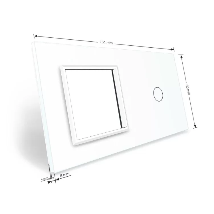 в продажу Сенсорна панель вимикача Livolo і розетки (1-0) білий скло (VL-C7-C1/SR-11) - фото 3