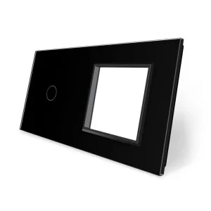 Сенсорная панель выключателя Livolo и розетки (1-0) черный стекло (VL-C7-C1/SR-12)