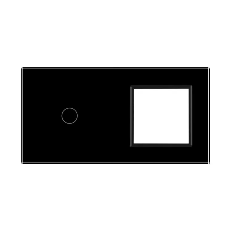 Сенсорная панель выключателя Livolo и розетки (1-0) черный стекло (VL-C7-C1/SR-12) цена 560грн - фотография 2