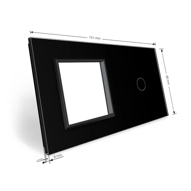 в продаже Сенсорная панель выключателя Livolo и розетки (1-0) черный стекло (VL-C7-C1/SR-12) - фото 3