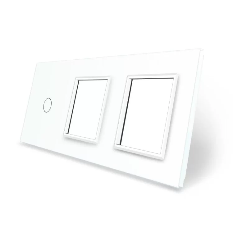 Сенсорная панель выключателя Livolo и двух розеток (1-0-0) белый стекло (VL-C7-C1/SR/SR-11)