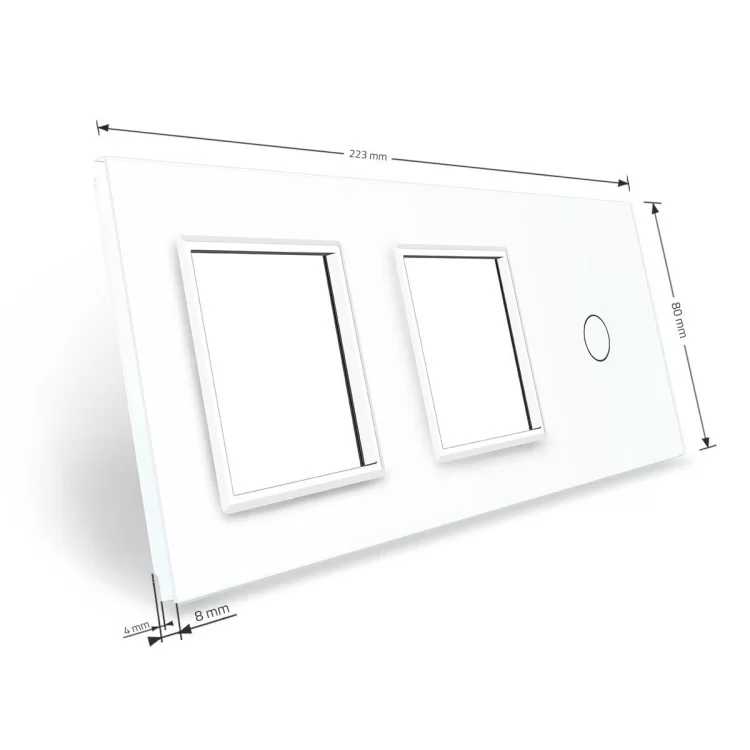 в продаже Сенсорная панель выключателя Livolo и двух розеток (1-0-0) белый стекло (VL-C7-C1/SR/SR-11) - фото 3