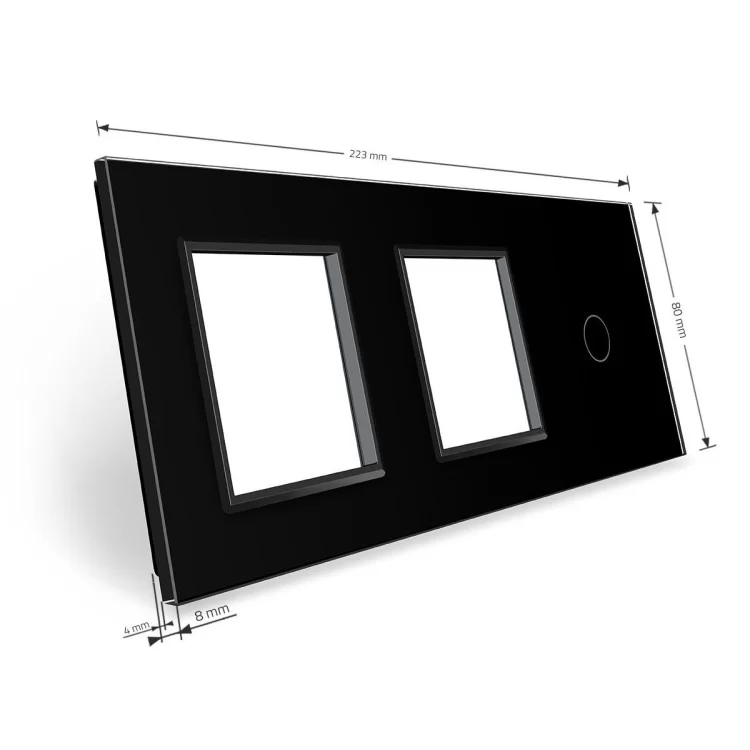 в продаже Сенсорная панель выключателя Livolo и двух розеток (1-0-0) черный стекло (VL-C7-C1/SR/SR-12) - фото 3