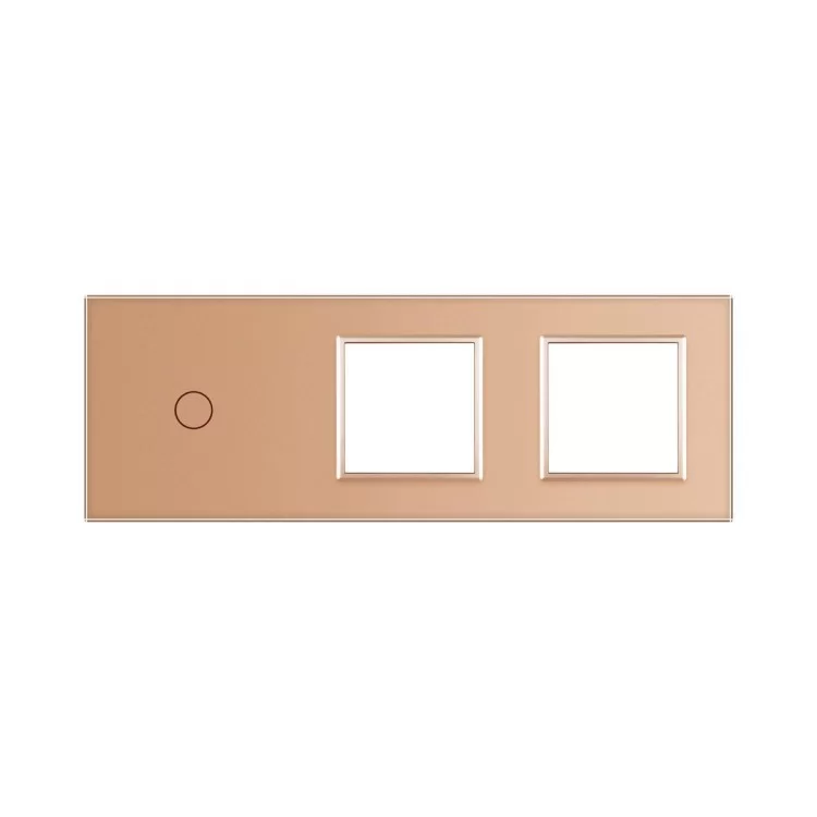 Сенсорная панель выключателя Livolo и двух розеток (1-0-0) золото стекло (VL-C7-C1/SR/SR-13) цена 849грн - фотография 2