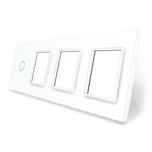 Сенсорная панель выключателя Livolo и трех розеток (1-0-0-0) белый стекло (VL-C7-C1/SR/SR/SR-11)