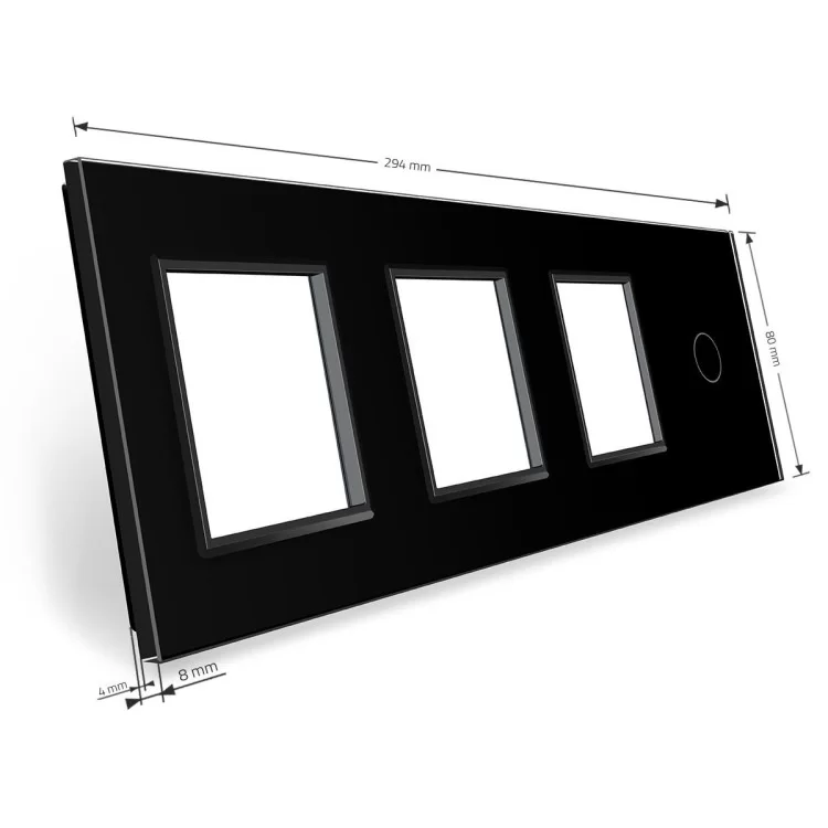 в продаже Сенсорная панель выключателя Livolo и трех розеток (1-0-0-0) черный стекло (VL-C7-C1/SR/SR/SR-12) - фото 3