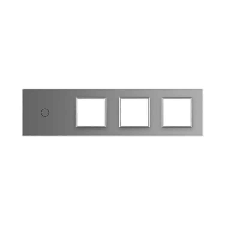Сенсорна панель вимикача Livolo і трьох розеток (1-0-0-0) сірий скло (VL-C7-C1/SR/SR/SR-15) ціна 1 140грн - фотографія 2