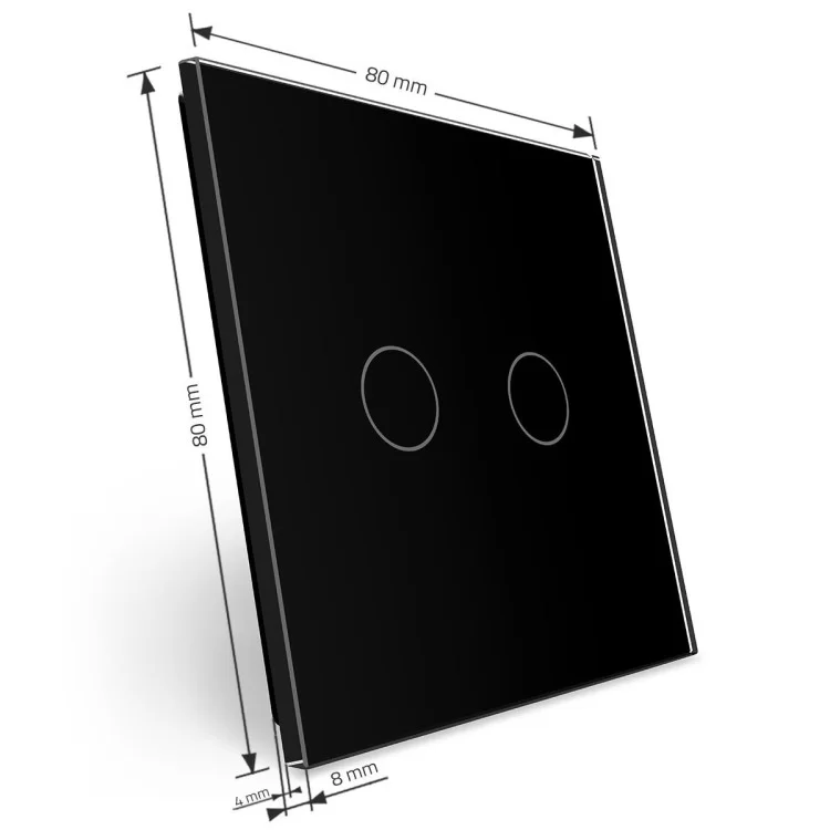 в продажу Сенсорна панель вимикача Livolo 2 каналу (2) чорний скло (VL-C7-C2-12) - фото 3