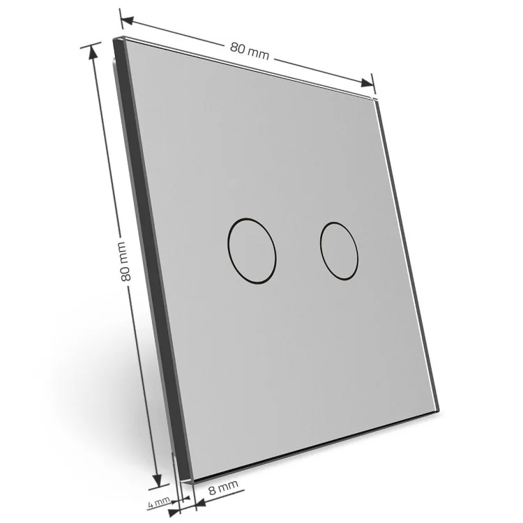 в продаже Сенсорная панель выключателя Livolo 2 канала (2) серый стекло (VL-C7-C2-15) - фото 3