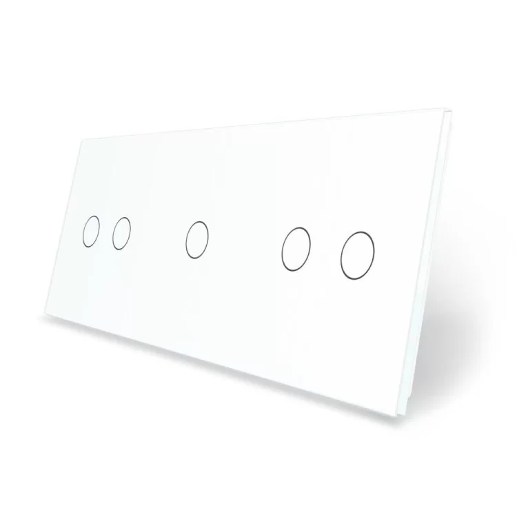 Сенсорная панель выключателя Livolo 5 каналов (2-1-2) белый стекло (VL-C7-C2/C1/C2-11)
