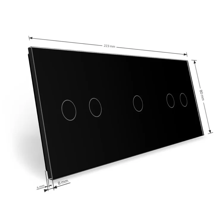 в продажу Сенсорна панель вимикача Livolo 5 каналів (2-1-2) чорний скло (VL-C7-C2/C1/C2-12) - фото 3