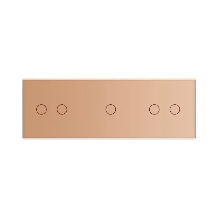 Сенсорная панель выключателя Livolo 5 каналов (2-1-2) золото стекло (VL-C7-C2/C1/C2-13) цена 651грн - фотография 2