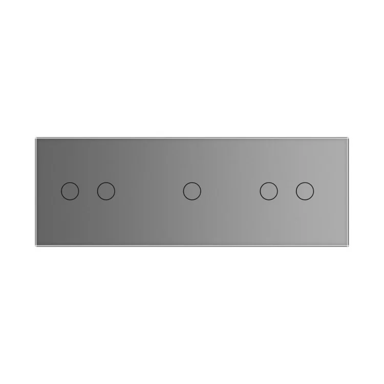 Сенсорная панель выключателя Livolo 5 каналов (2-1-2) серый стекло (VL-C7-C2/C1/C2-15) цена 651грн - фотография 2