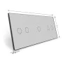 Сенсорная панель выключателя Livolo 5 каналов (2-1-2) серый стекло (VL-C7-C2/C1/C2-15)
