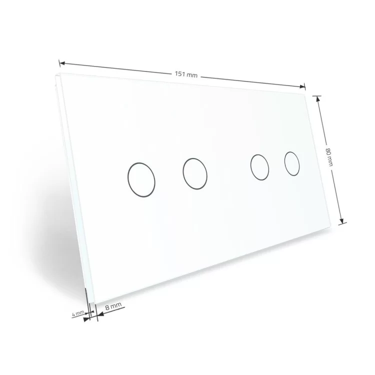 в продажу Сенсорна панель вимикача Livolo 4 канали (2-2) білий скло (VL-C7-C2/C2-11) - фото 3